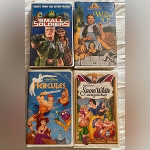 VHS MOVIES BUNDLE OF 4 Small Soldiers, Wizard of Oz, Snow White & Hercules